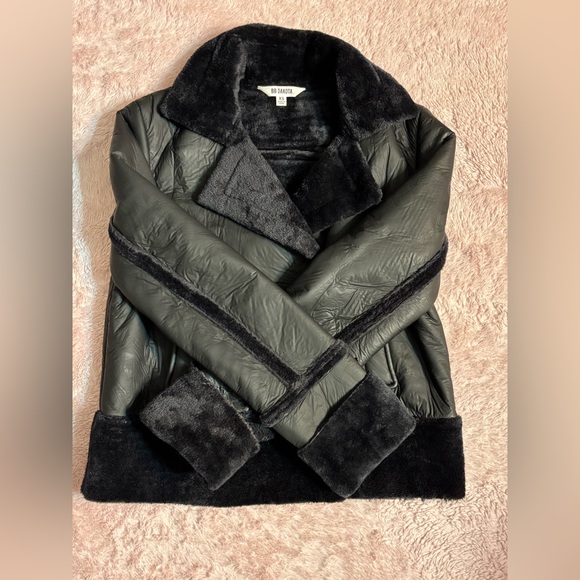 BLACK BB DAKOTA JACKET WITH FUR TRIM XS - Picture 2 of 6